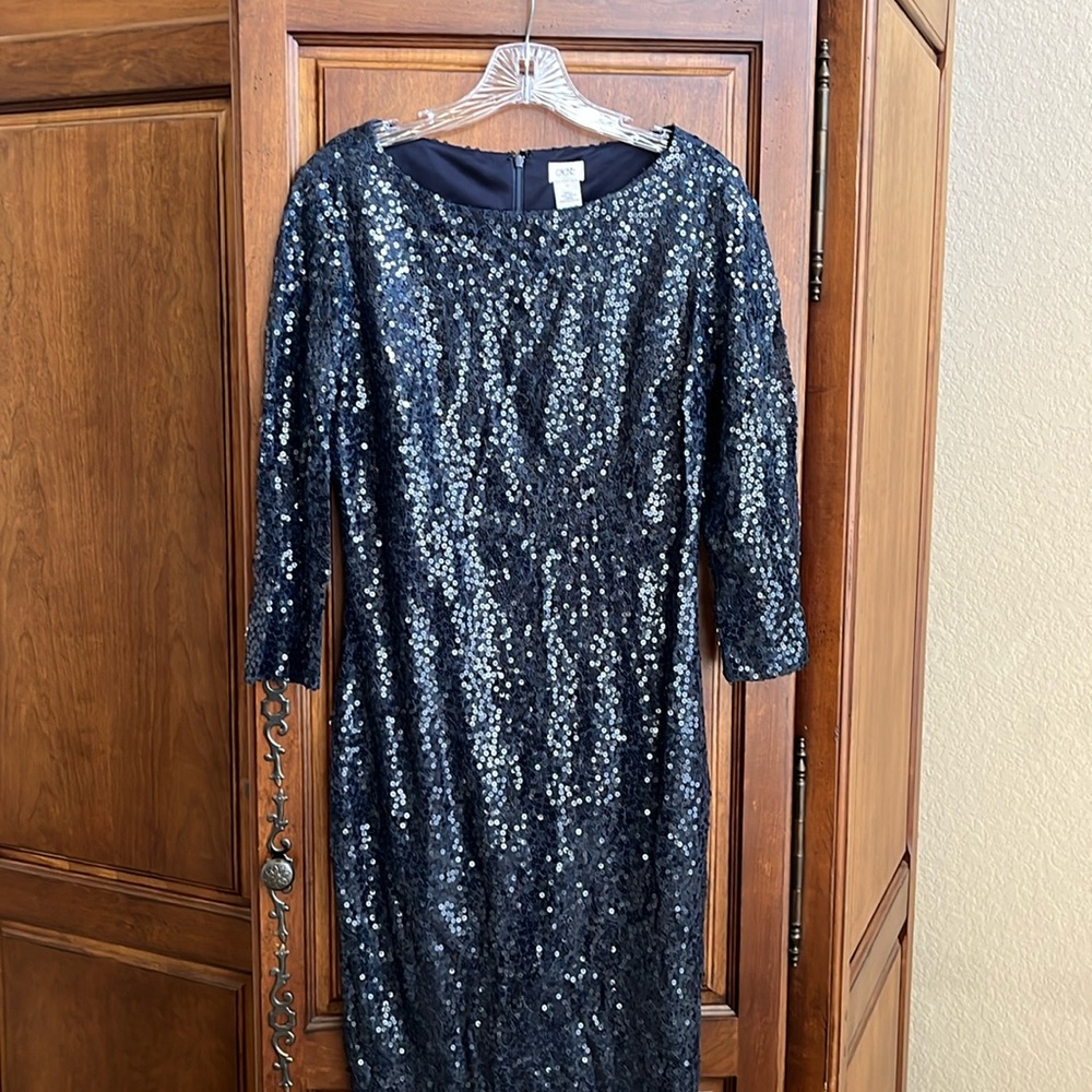 Cache Navy Sequin Dress